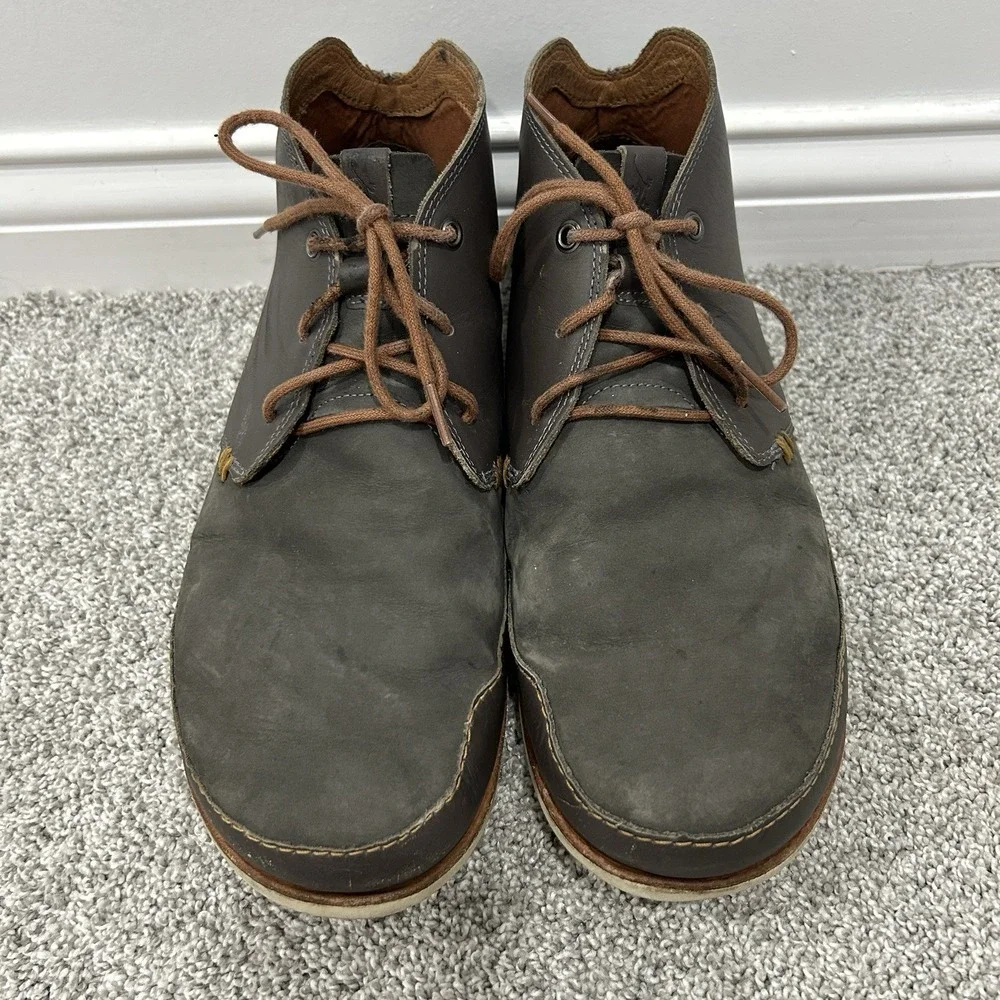 Chaco Mens Thompson Boot Size 12 Gray Leather Chukka Lace Up Lightweight‎ Boots